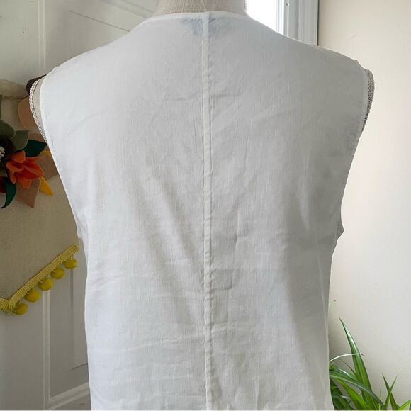 Theory Linen Blend Shift Women's Mini Dress Minimalist Beach Casual (Size 6) - Picture 6 of 13